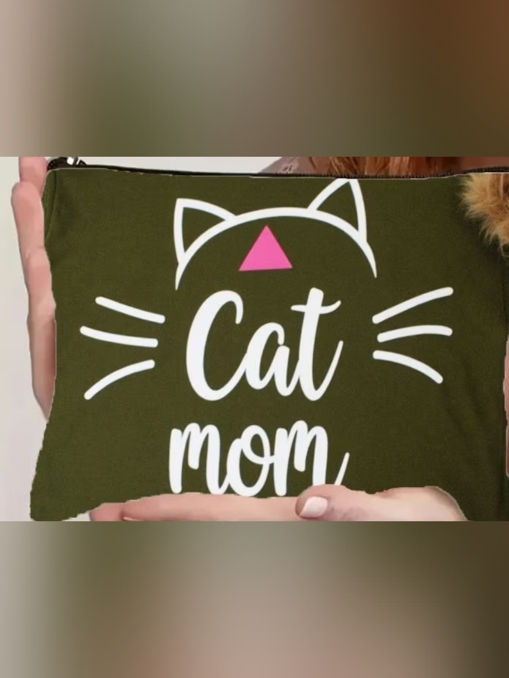 Cute Cat Mom Zipper Cosmetic Pouch - NWT